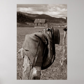 Boot on Fence Post, Highway 50, Nevada Poster