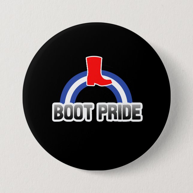 Boot Pride 3 Inch Round Button (Front)