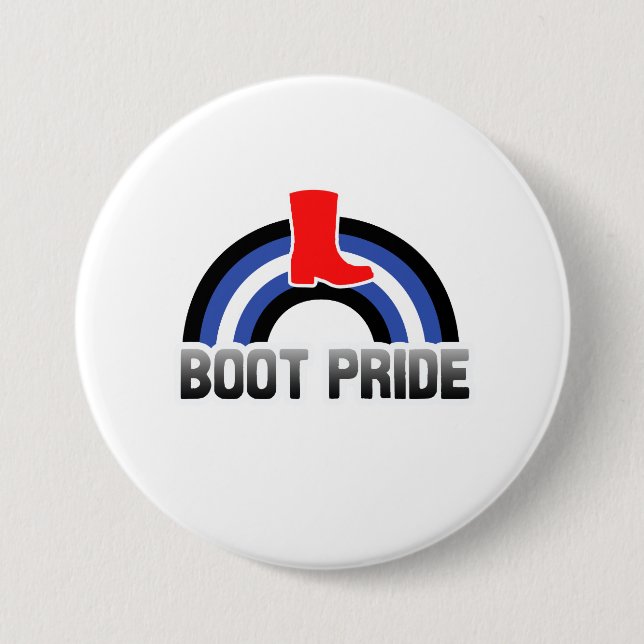 Boot Pride 3 Inch Round Button (Front)