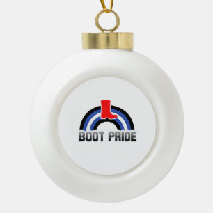 Boot Pride Ceramic Ball Christmas Ornament
