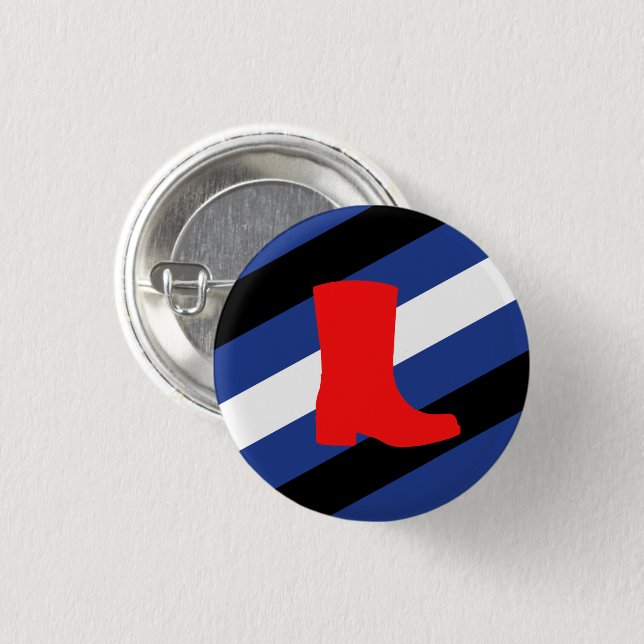 Boot Pride Flag 1 Inch Round Button (Front & Back)