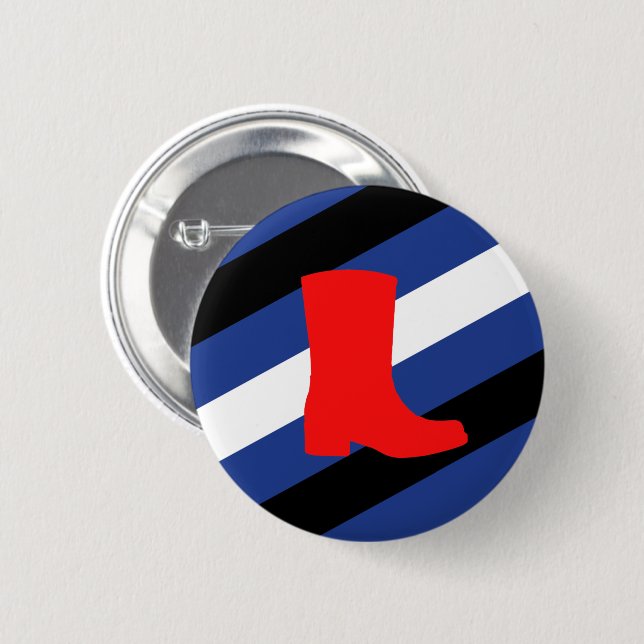 Boot Pride Flag 2 Inch Round Button (Front & Back)