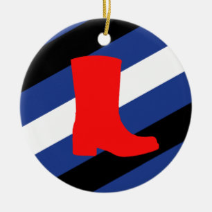 Boot Pride Flag Ceramic Ornament