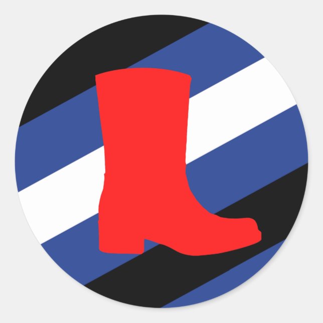 Boot Pride Flag Classic Round Sticker (Front)