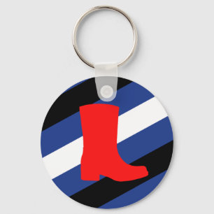 Boot Pride Flag Keychain