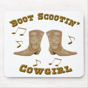 "Boot Scootin' Cowgirl" Western Mousepad