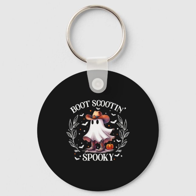 Boot Scootin Soky Retro Western Funny Halloween Cu Keychain (Front)