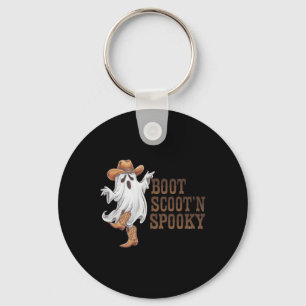 Boot Scootin Spooky Funny Country Music Halloween Keychain