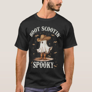 Boot Scootin' Spooky Funny Ghost Cowboy Western Ha T-Shirt