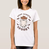 Boot Scootin Spooky Western Ghost Halloween T-Shirt (Front)