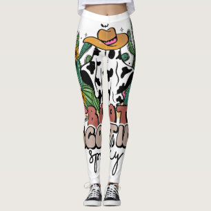 Boot Scootin_ Spooky, Western Halloween, Country M Leggings
