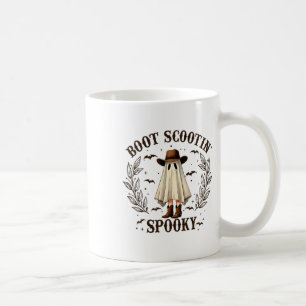 Boot Scootin Spooky Western Halloween Cute Ghost C Coffee Mug