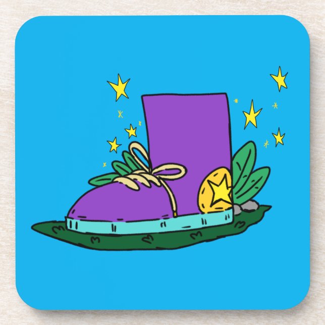 Boot shoe, illustration  coaster (Front)