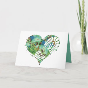 boot stomp heart holiday card