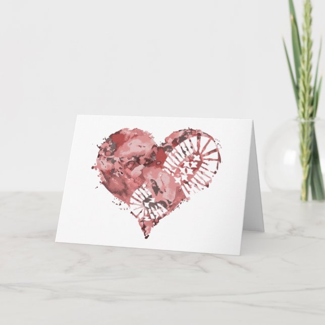 boot stomp heart holiday card (Front)