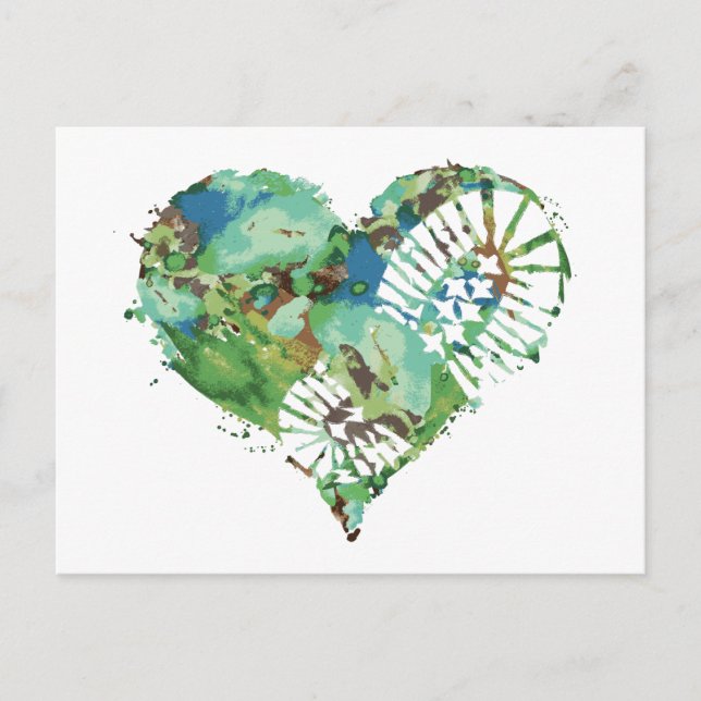 boot stomp heart holiday postcard (Front)