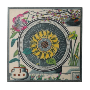 Boote 1885 Aesthetic Japonesque Colourful Repro Tile