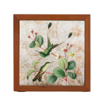 Booted Racket Tail Hummingbirds Desk Organizer