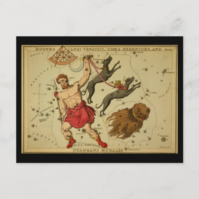 Bootes, Canes Venatici, Coma Berenices, Q. Muralis Postcard (Front)