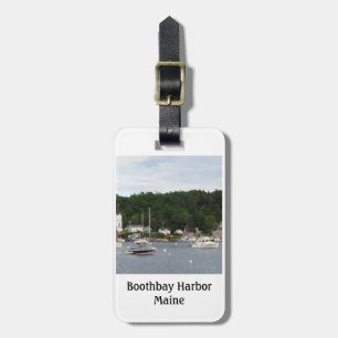 Boothbay Harbour Boats Luggage Tag w/ leather
