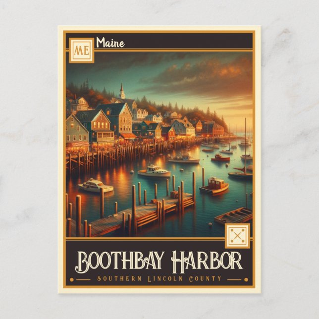 Boothbay Harbour, Maine  | Vintage Postcard (Front)