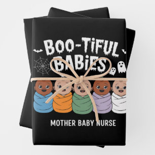 Bootiful Babies Mother Baby Nurse Halloween Wrapping Paper Sheet