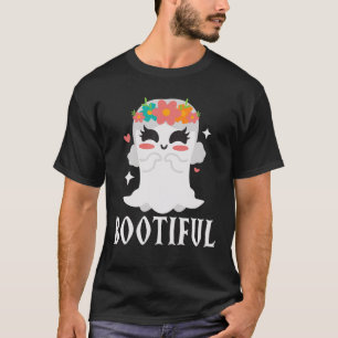 Bootiful Flower Ghost Cute Kawaii Halloween Costum T-Shirt