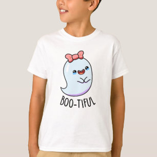 Bootiful Funny Girly Halloween Ghost Pun  T-Shirt