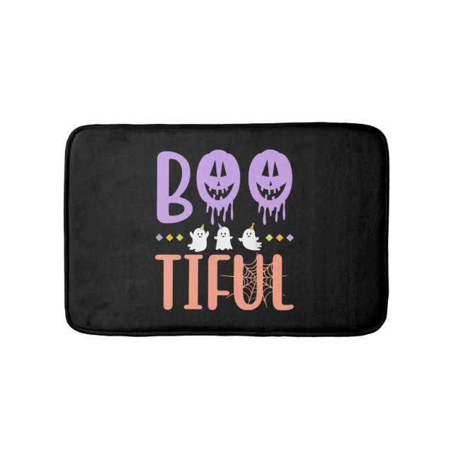 Bootiful Halloween Ghost Costume Men Women Funny Bath Mat (Front)