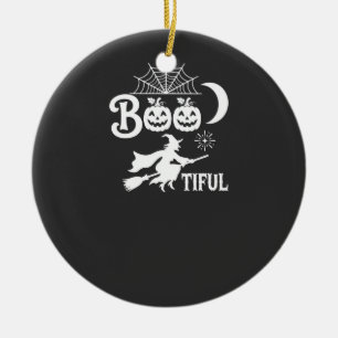 Bootiful Halloween Witch Moon Design_1 Ceramic Ornament