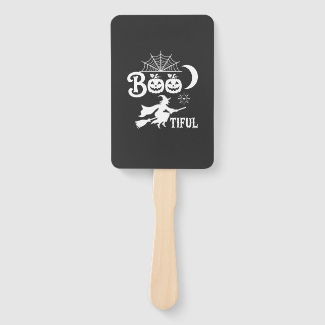 Bootiful Halloween Witch Moon Design_1 Hand Fan (Front)