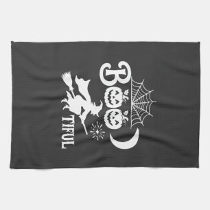 Bootiful Halloween Witch Moon Design_1 Kitchen Towel