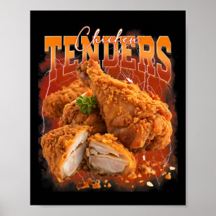 Bootleg Rap Vintage 1990s Chicken Tenders Funny Me Poster