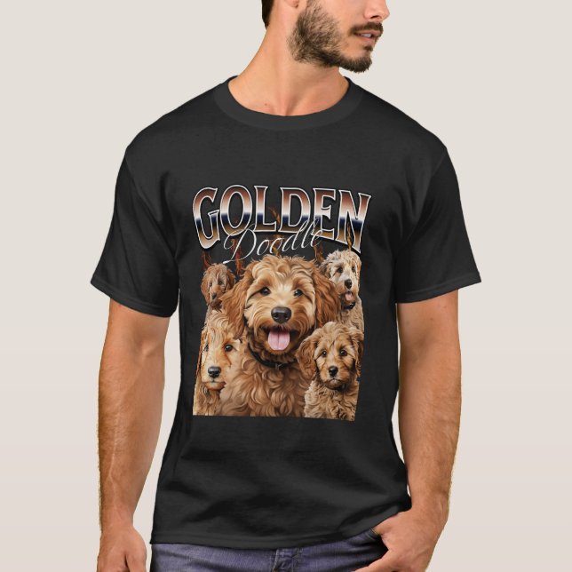 Bootleg Style Rap Tee Goldendoodle Dog Design Long (Front)