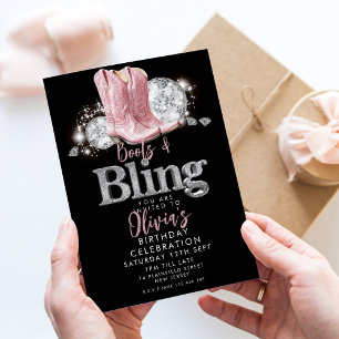 Boots and Bling Birthday  Invitation