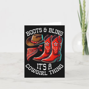 Boots And Bling Cowgirl Rodeo Horseback Riding Wes Card
