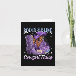 Boots And Bling It’s A Cowgirl Thing Purple Wester Card