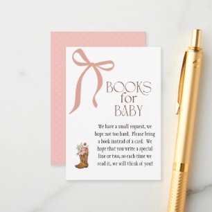 Boots and Bows Baby Girl Books for Baby Enclosure Card