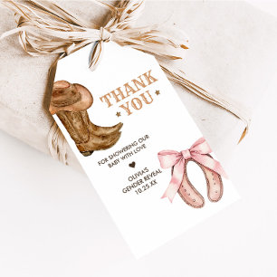 Boots and Bows Gender Reveal Favor Tags