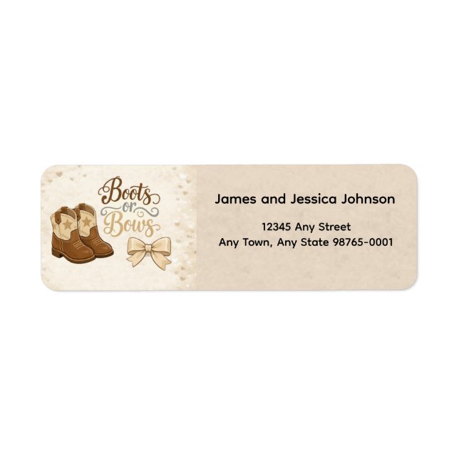 Boots and Bows Return Address Label (Devant)