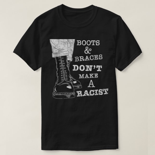 Boots and Braces   AntiRacism Street Punks  Skinhe T-Shirt (Design Front)