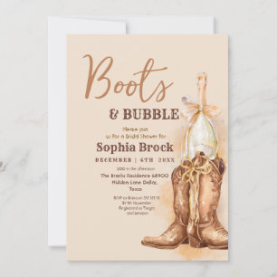 Boots and Bubbly Bridal Shower Invitation