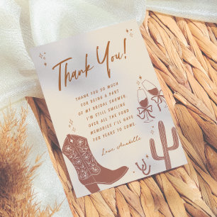 Boots and Bubbly Bridal Shower Thank You Card
