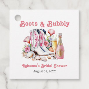 Boots and Bubbly Coastal Cowgirl Bridal Shower Favour Tags