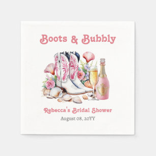 Boots and Bubbly Coastal Cowgirl Bridal Shower Napkin
