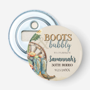 Boots and Bubbly Country Cowgirl Western Birthday Bottle Opener