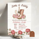 Boots and Bubbly Floral Champagne Bridal Shower Invitation<br><div class="desc">Rose Boots Bubbly Wedding Shower,  Western Floral Bridal Shower Invitation,  Country Boots Bridal Shower,  Rustic Champagne Bridal Shower Invitation.</div>