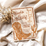 Boots and Bubbly Hand Drawn Bridal Shower Invitation<br><div class="desc">Saddle up,  ladies,  it's time to party! Personalize your invitation with all the important details,  then round up your besties for a day filled with games,  gifts,  and good old-fashioned girl talk. Remember you have the option of changing the colour palette. Matching items in Cava party design.</div>