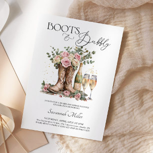 Boots and Bubbly Rustic Western Bridal Shower Invitation