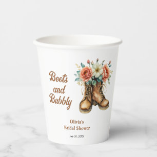 Boots and Bubbly Rustic Western Bridal Shower  Paper Cups